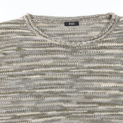 Close-up detail of F&F women’s green jumper, size UK 12