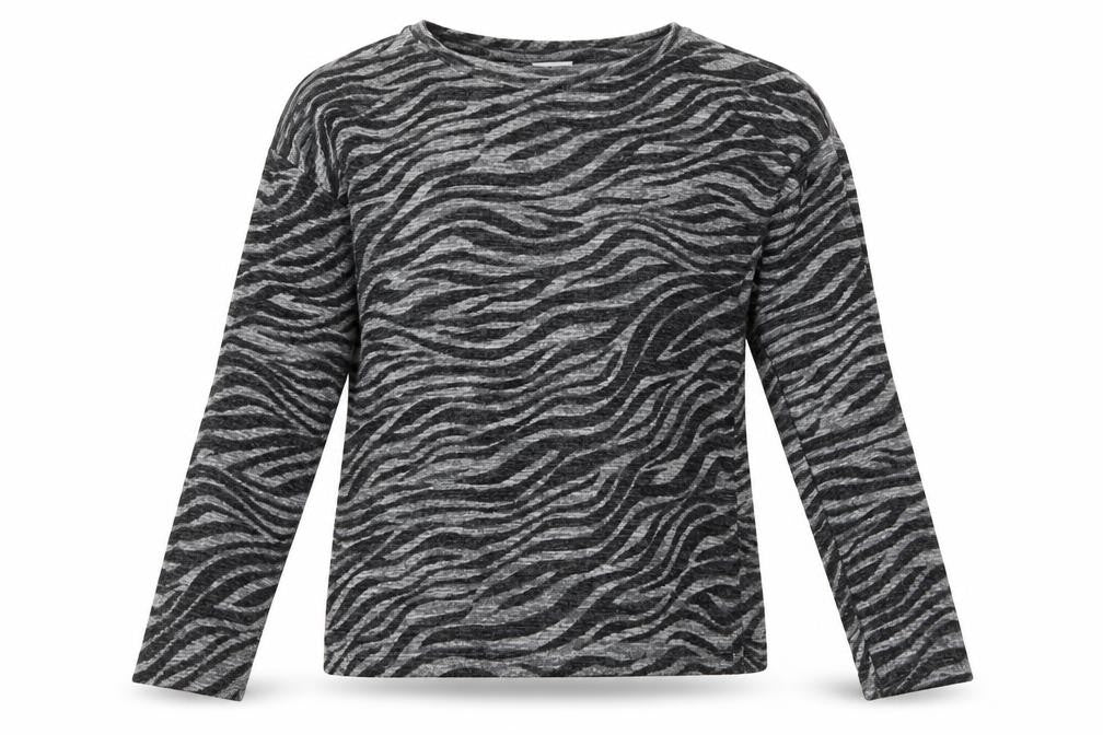 F&F Girls Grey Animal Print  Pullover Jumper Size 11-12 Years