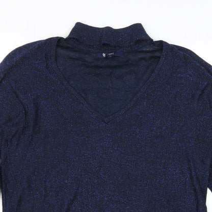Close-up detail of Next women’s blue jumper, size UK 10