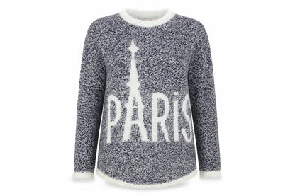 Front view of L.I.N.H.H. women’s blue jumper, size M