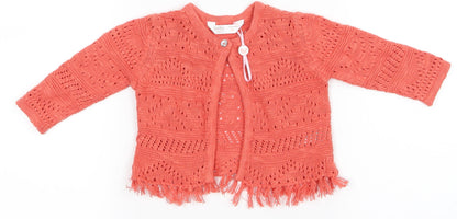 Additional front view of M&Co girls’ red basic blouse, size 3-6, months