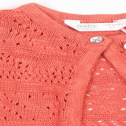 Close-up detail of M&Co girls’ red basic blouse, size 3-6, months