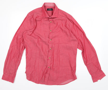 Additional front view of Taylor & Reece men’s red button-up, size M