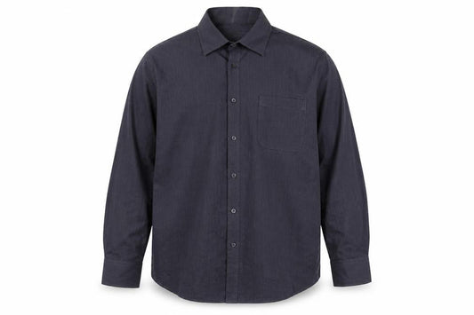 Front view of F&F men’s grey button-up, size M