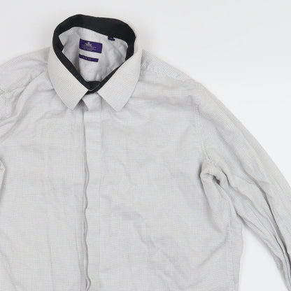 Close-up detail of Next men’s white button-up, size M