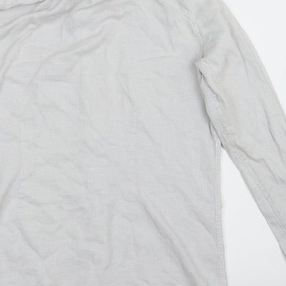 Brand and care label for Next men’s white button-up, size M