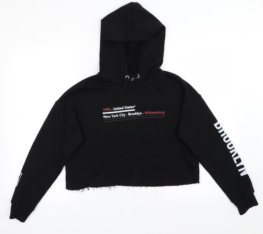 New Look Girls Black   Pullover Hoodie Size 12-13 Years  - USA
