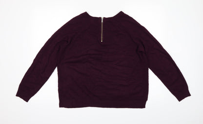 Additional front view of Per Una women’s purple jumper, size UK 14