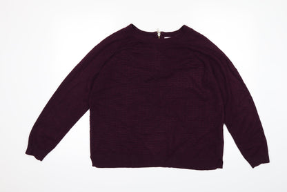 Back view of Per Una women’s purple jumper, size UK 14