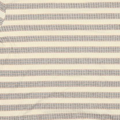 Brand and care label for Papaya women’s beige striped jumper, size UK 18
