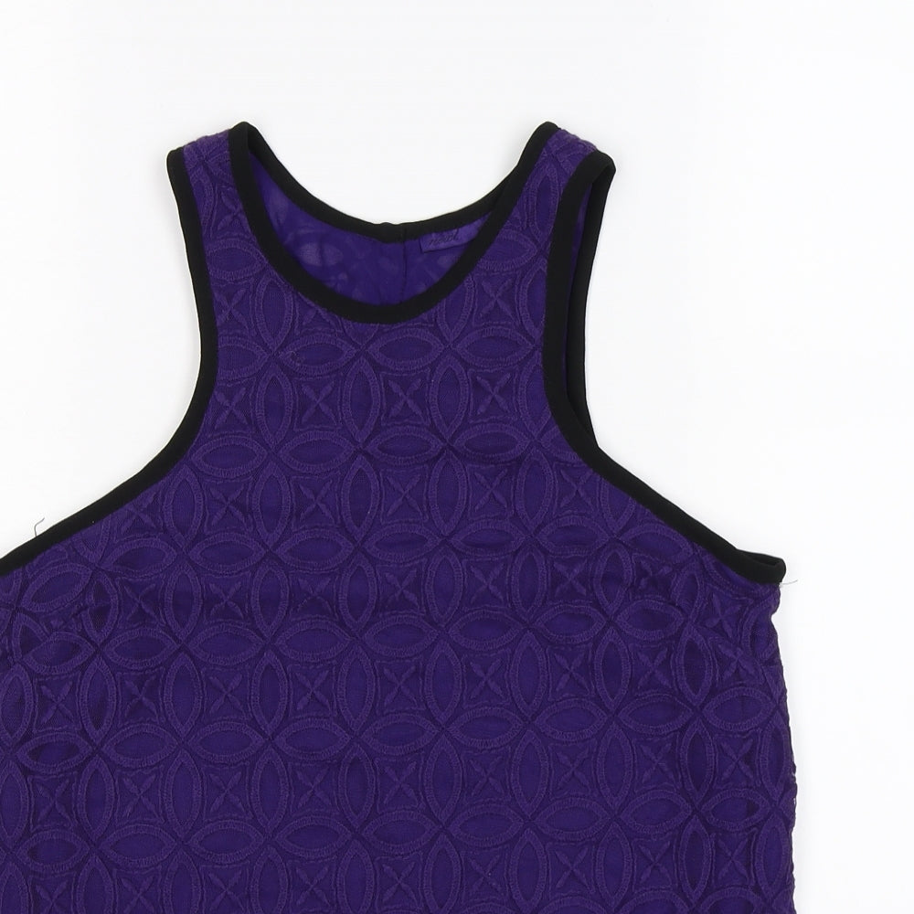 NEXT Womens Purple Floral Lace Basic Tank Size 12