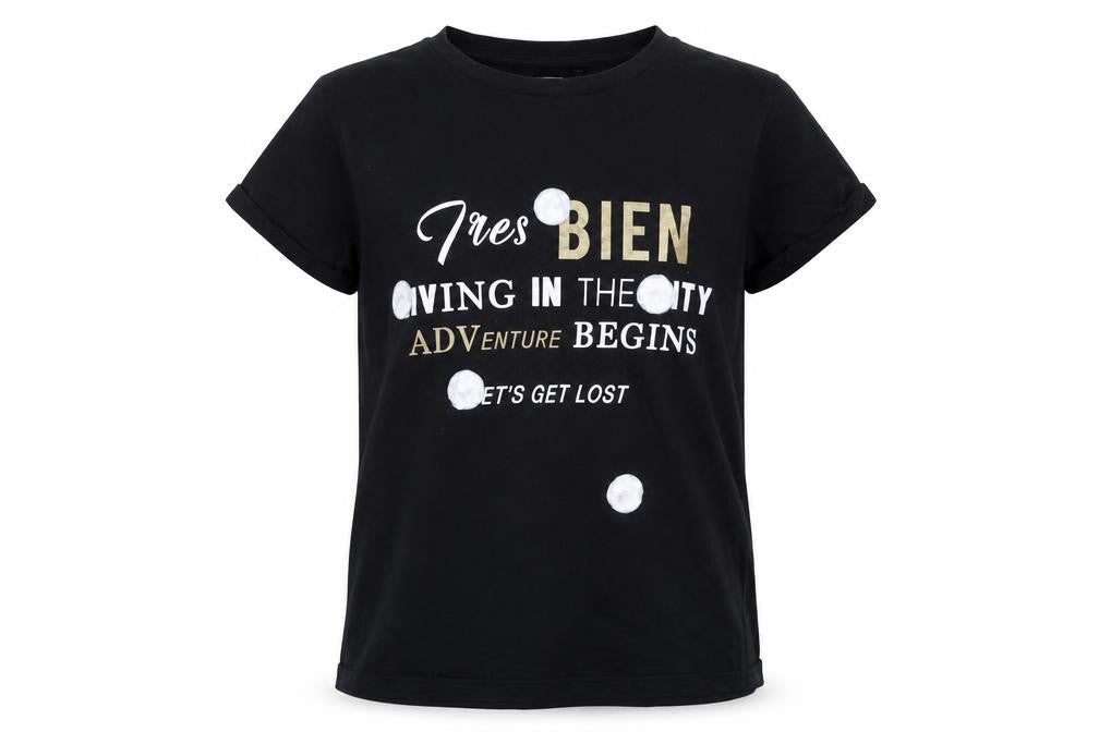rivber island Girls Black   Basic T-Shirt Size 9-10 Years  - adventure graphic