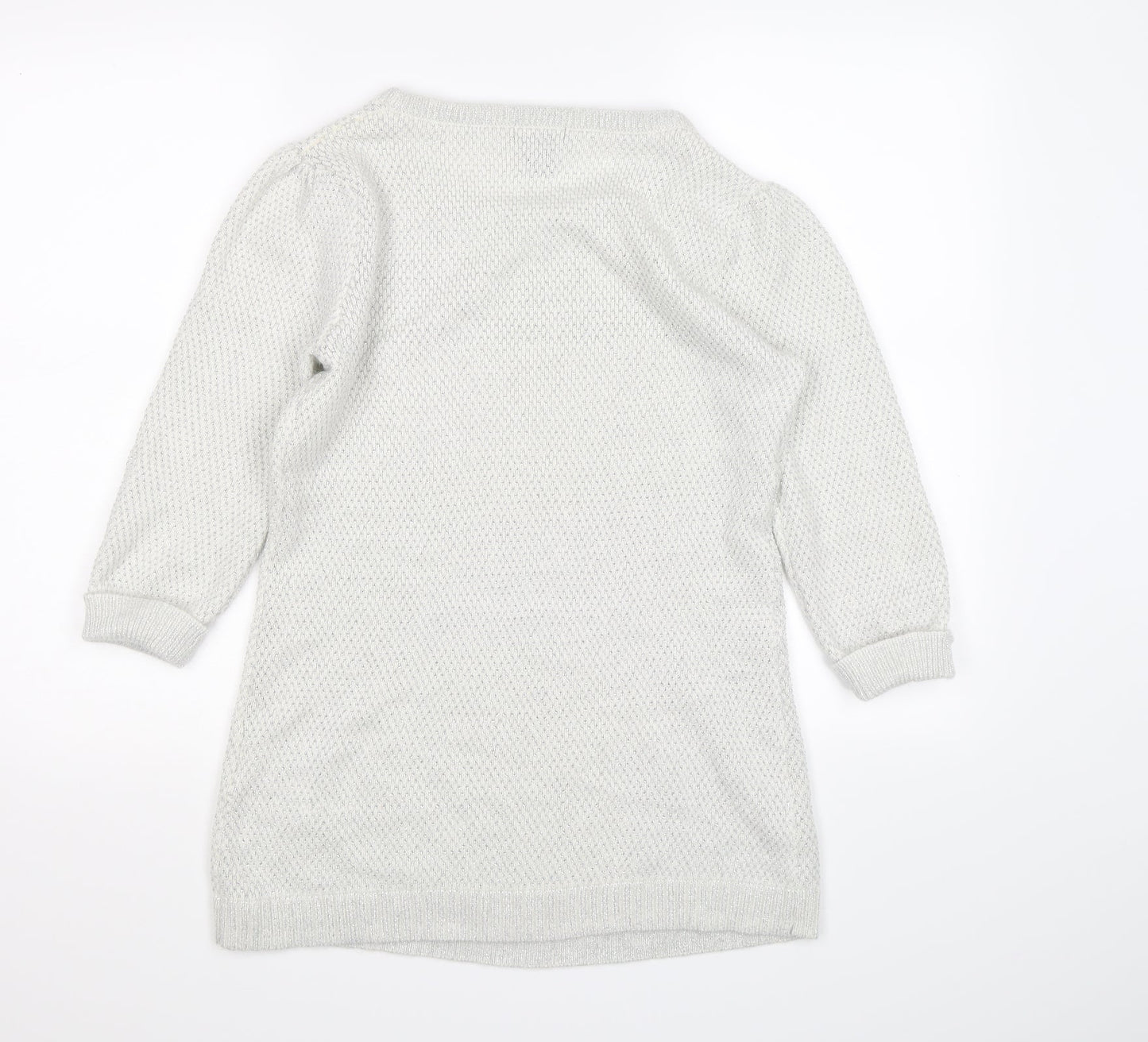 H&M Womens Silver  Knit Pullover Jumper Size L