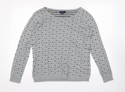 Front view of Gap women’s green polka dot jumper, size M