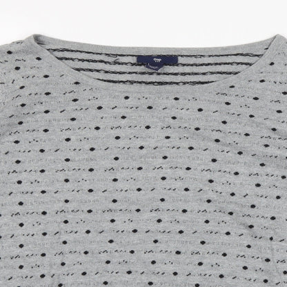 Close-up detail of Gap women’s green polka dot jumper, size M