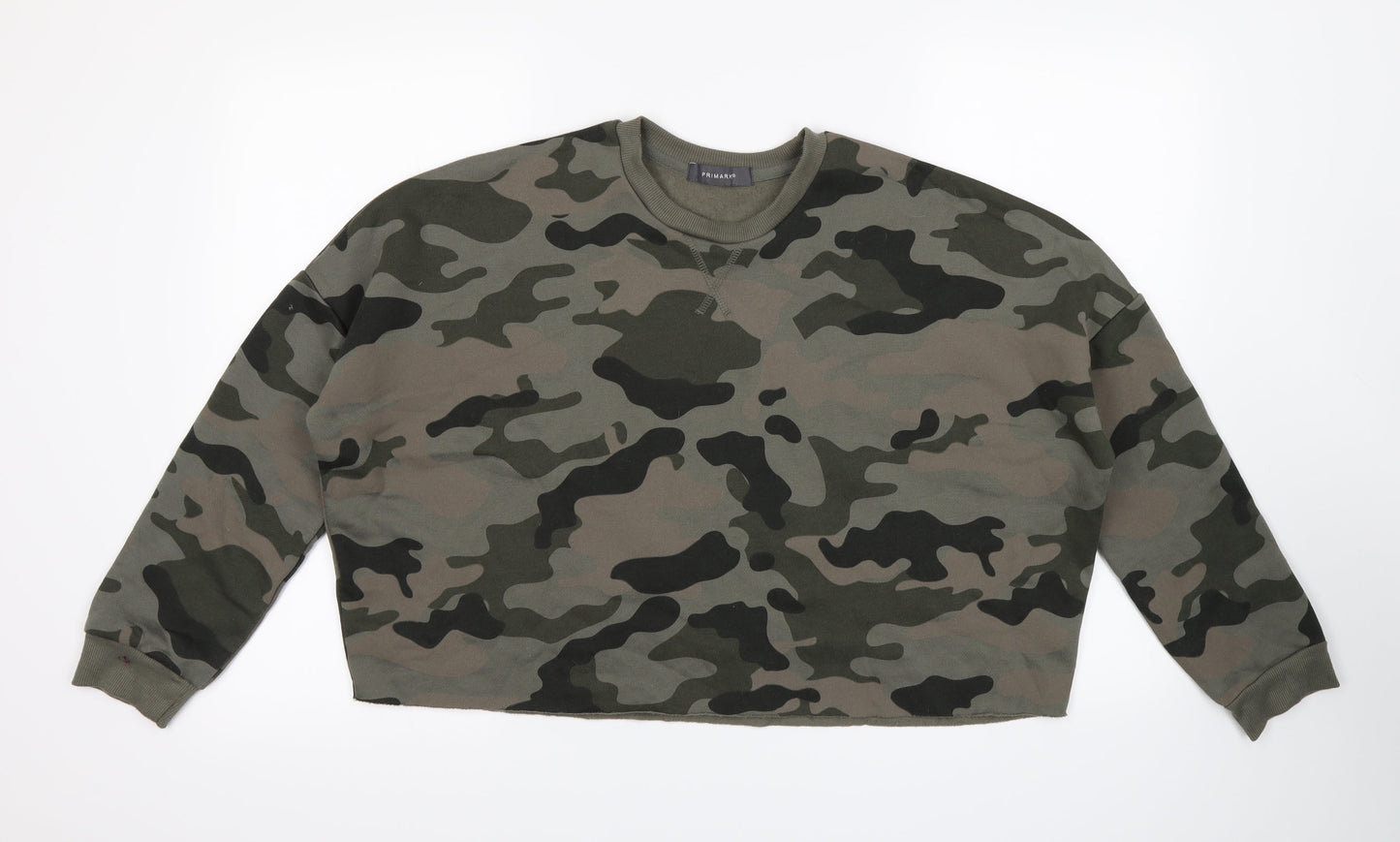 Primark Womens Green Camouflage  Pullover Jumper Size S