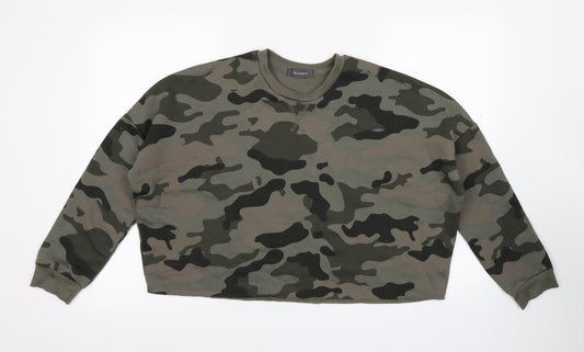 Primark Womens Green Camouflage  Pullover Jumper Size S