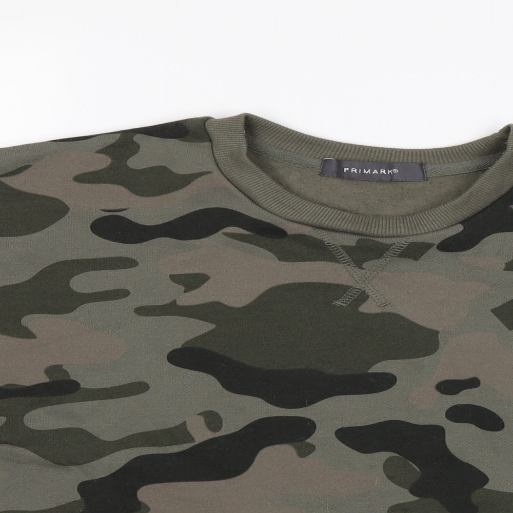 Primark Womens Green Camouflage  Pullover Jumper Size S