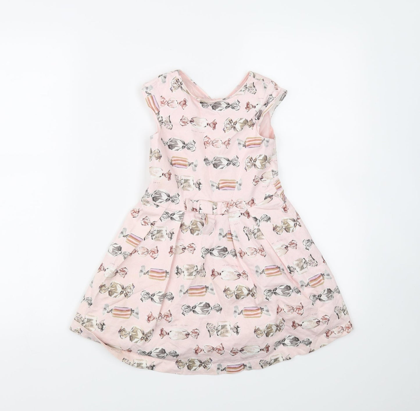 NEXT Girls Pink Spotted  Fit & Flare  Size 6 Years