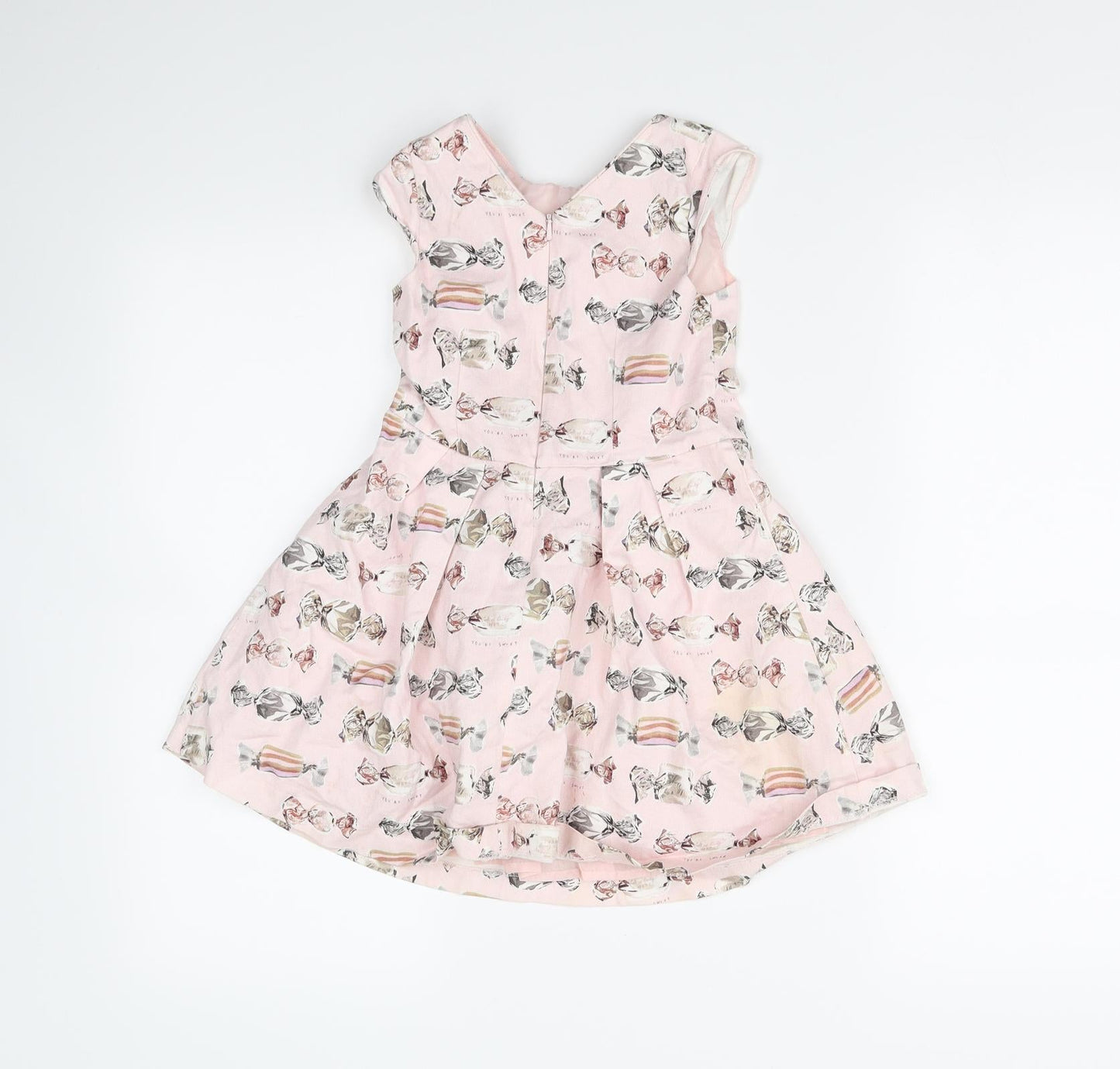 NEXT Girls Pink Spotted  Fit & Flare  Size 6 Years