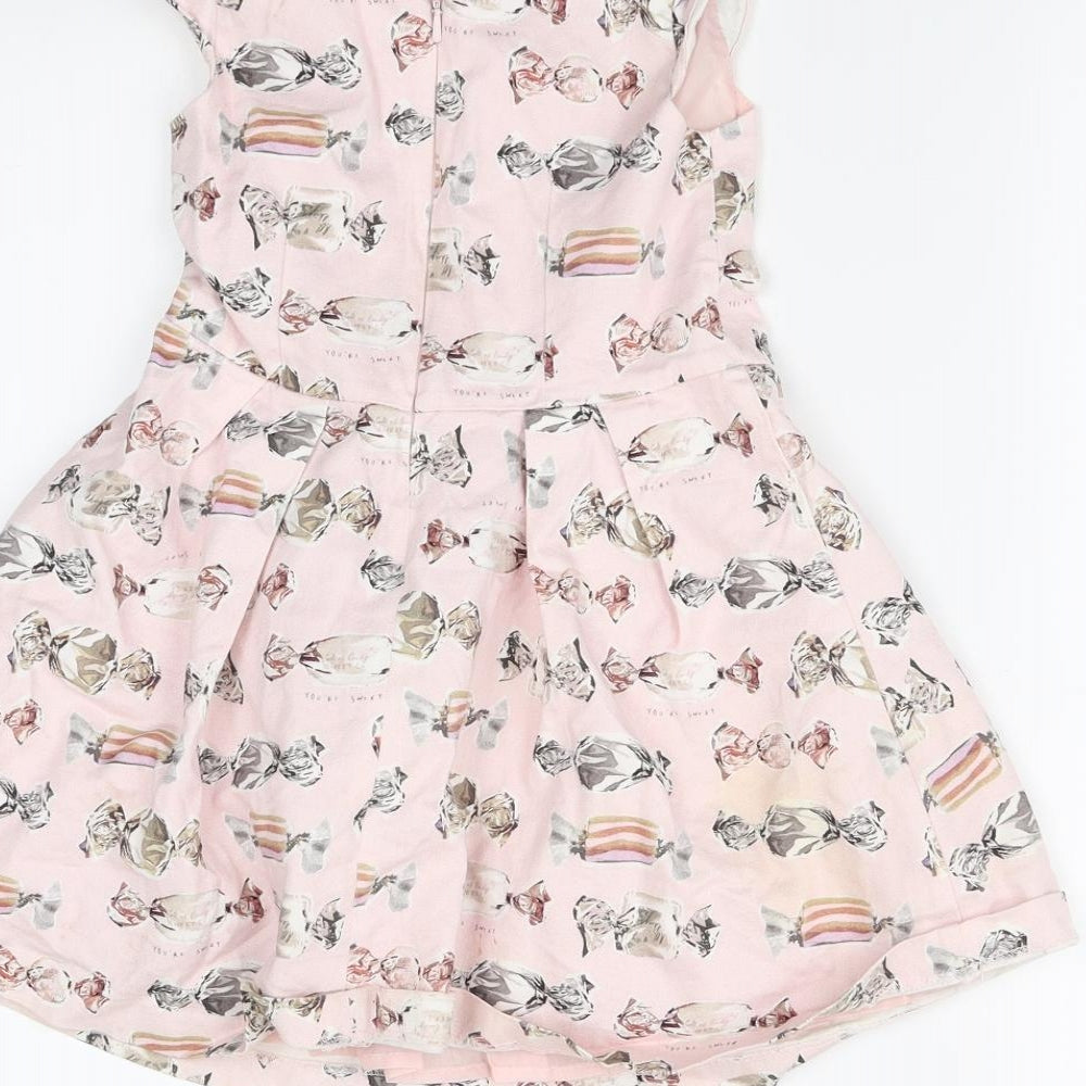 NEXT Girls Pink Spotted  Fit & Flare  Size 6 Years