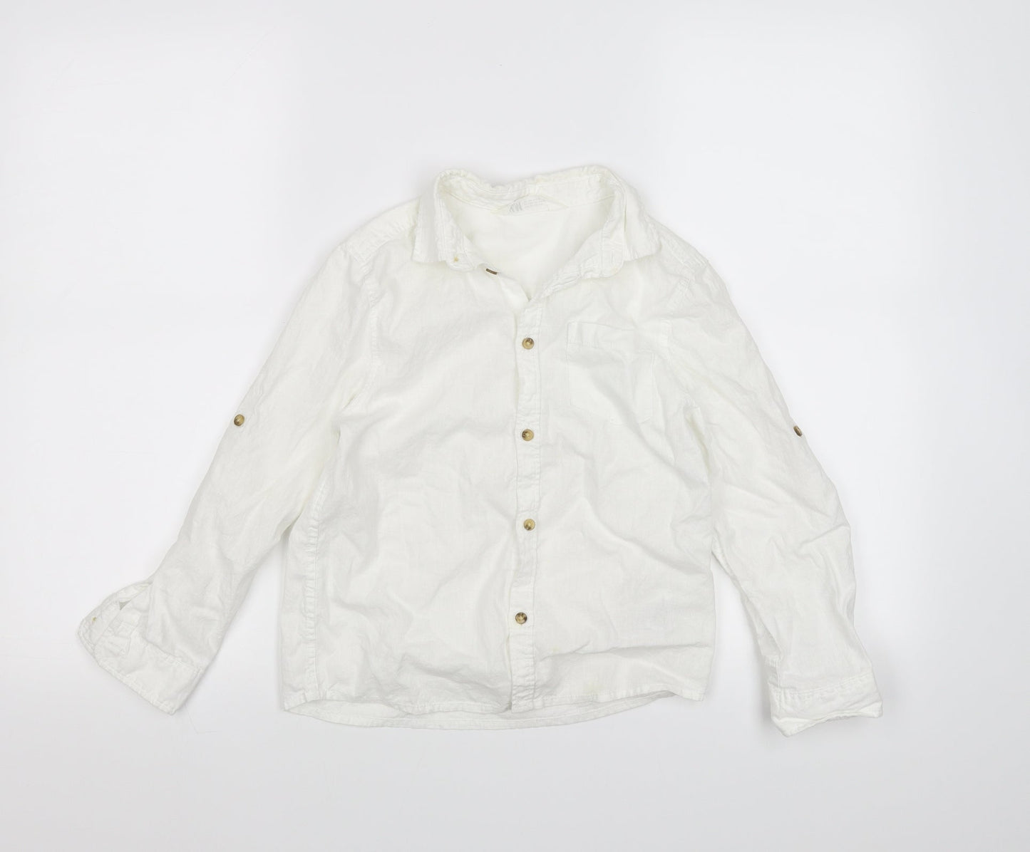 H&M Boys White   Basic Button-Up Size 7 Years