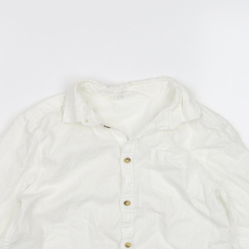 H&M Boys White   Basic Button-Up Size 7 Years
