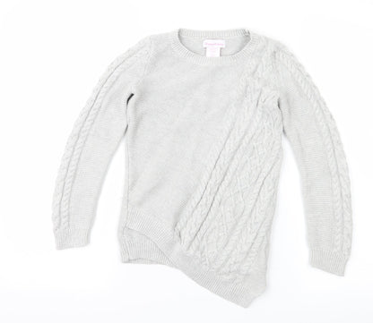 Additional front view of Tommy Bahama girls’ grey jumper, size 7-8, years