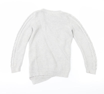 Back view of Tommy Bahama girls’ grey jumper, size 7-8, years