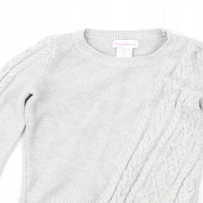 Close-up detail of Tommy Bahama girls’ grey jumper, size 7-8, years