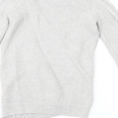 Brand and care label for Tommy Bahama girls’ grey jumper, size 7-8, years