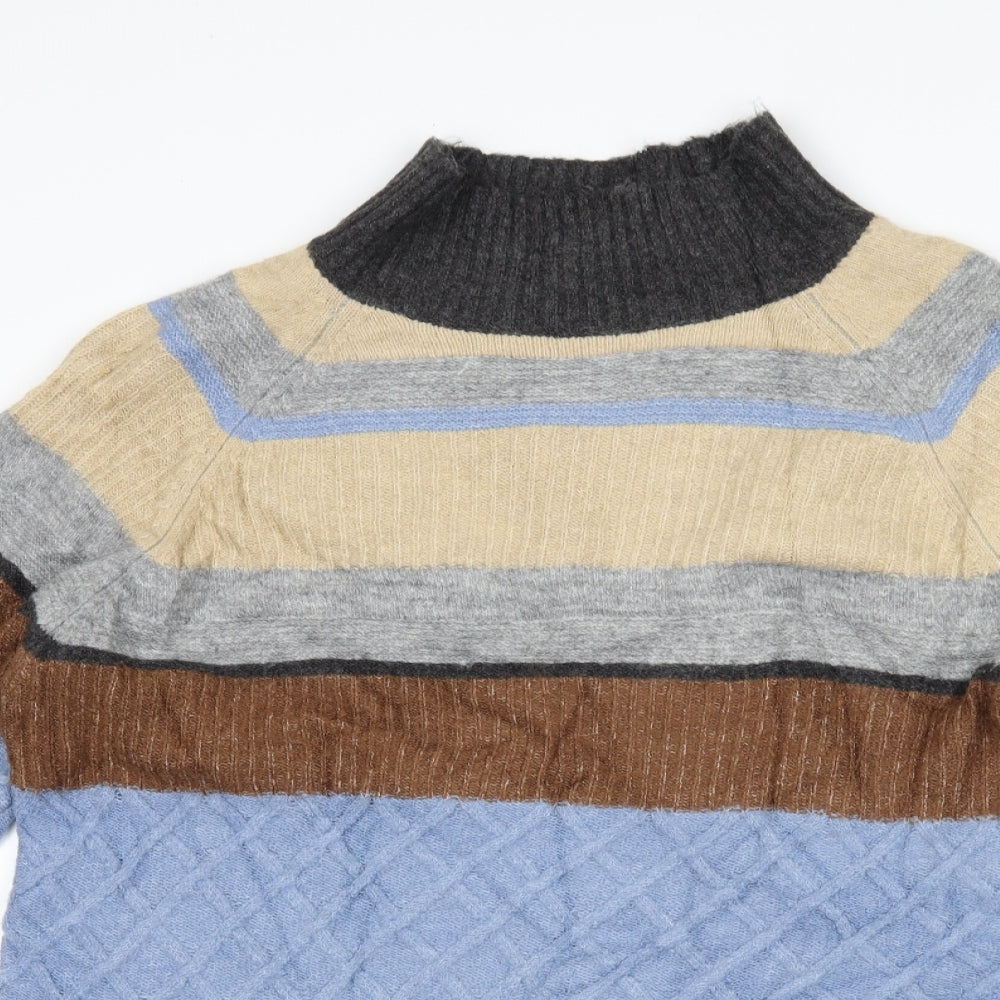 Warehouse Womens Grey Striped  Pullover Jumper Size 10