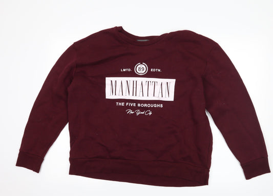 Primark Womens Purple   Pullover Sweatshirt Size L  - Manhattan