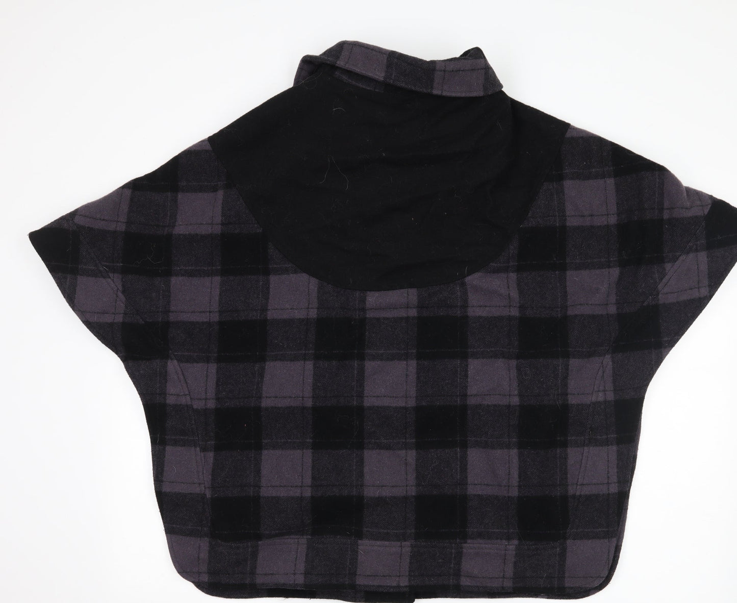 Lux Womens Purple Check  Jacket Poncho Size S