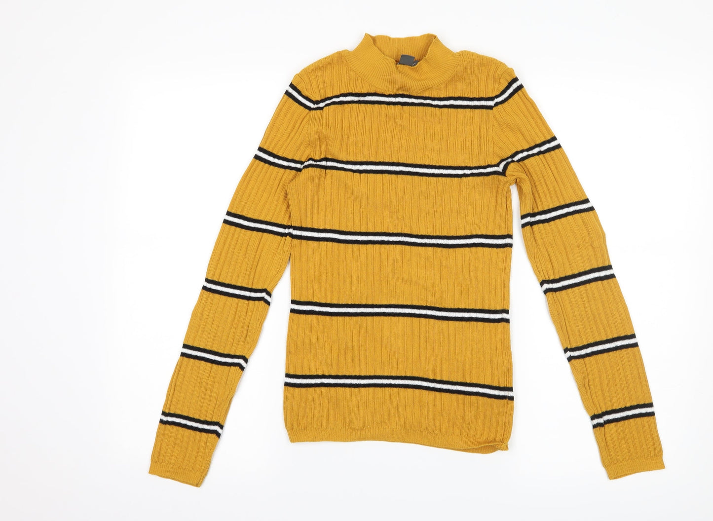 Primark Womens Yellow Striped  Pullover Jumper Size S