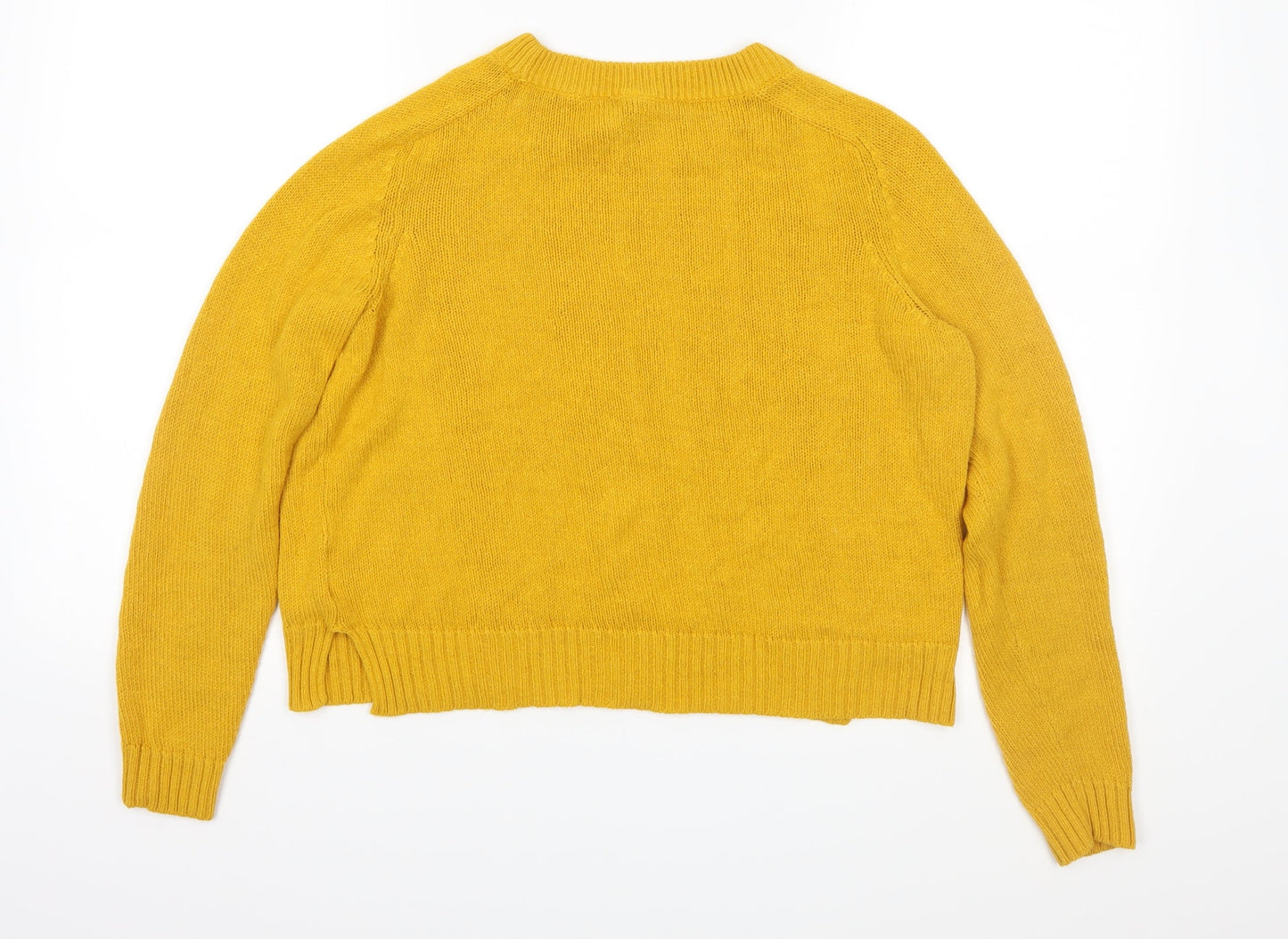 Divided Womens Yellow  Knit Pullover Jumper Size S