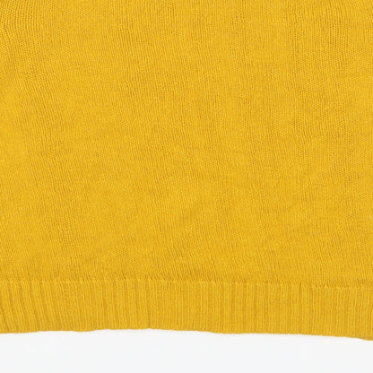 Brand and care label for Divided women’s yellow knit jumper, size S