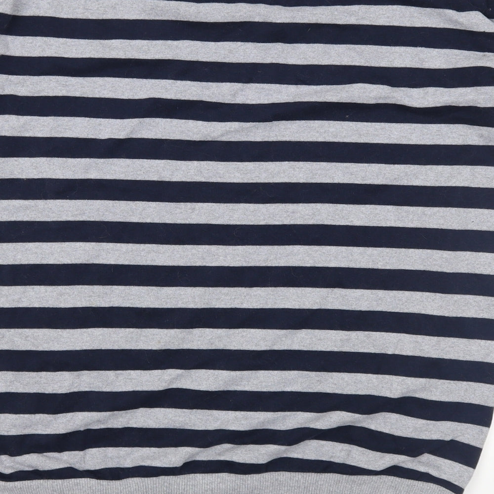 Peacocks Womens Blue Striped  Pullover Sweatshirt Size 12