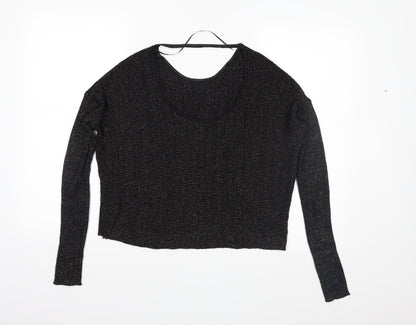 Back view of Bershka women’s black knit jumper, size M