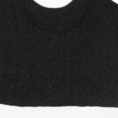 Brand and care label for Bershka women’s black knit jumper, size M