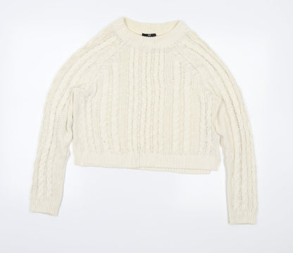 Additional front view of H&M women’s ivory knit jumper, size S