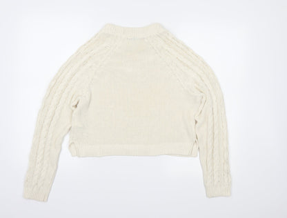 Back view of H&M women’s ivory knit jumper, size S
