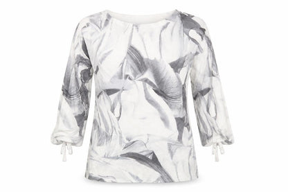 Front view of Next women’s grey geometric knit jumper, size UK 10