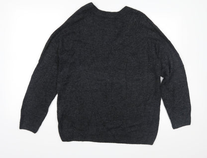 Back view of H&M men’s grey knit jumper, size S