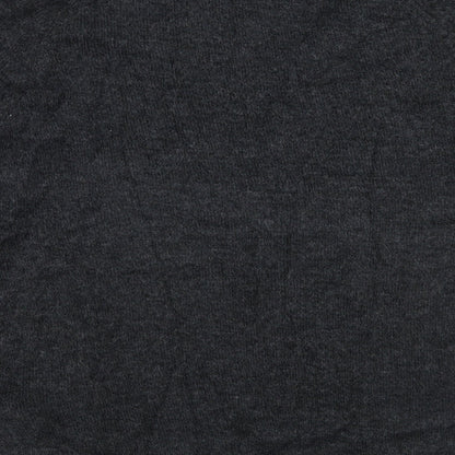Brand and care label for H&M men’s grey knit jumper, size S
