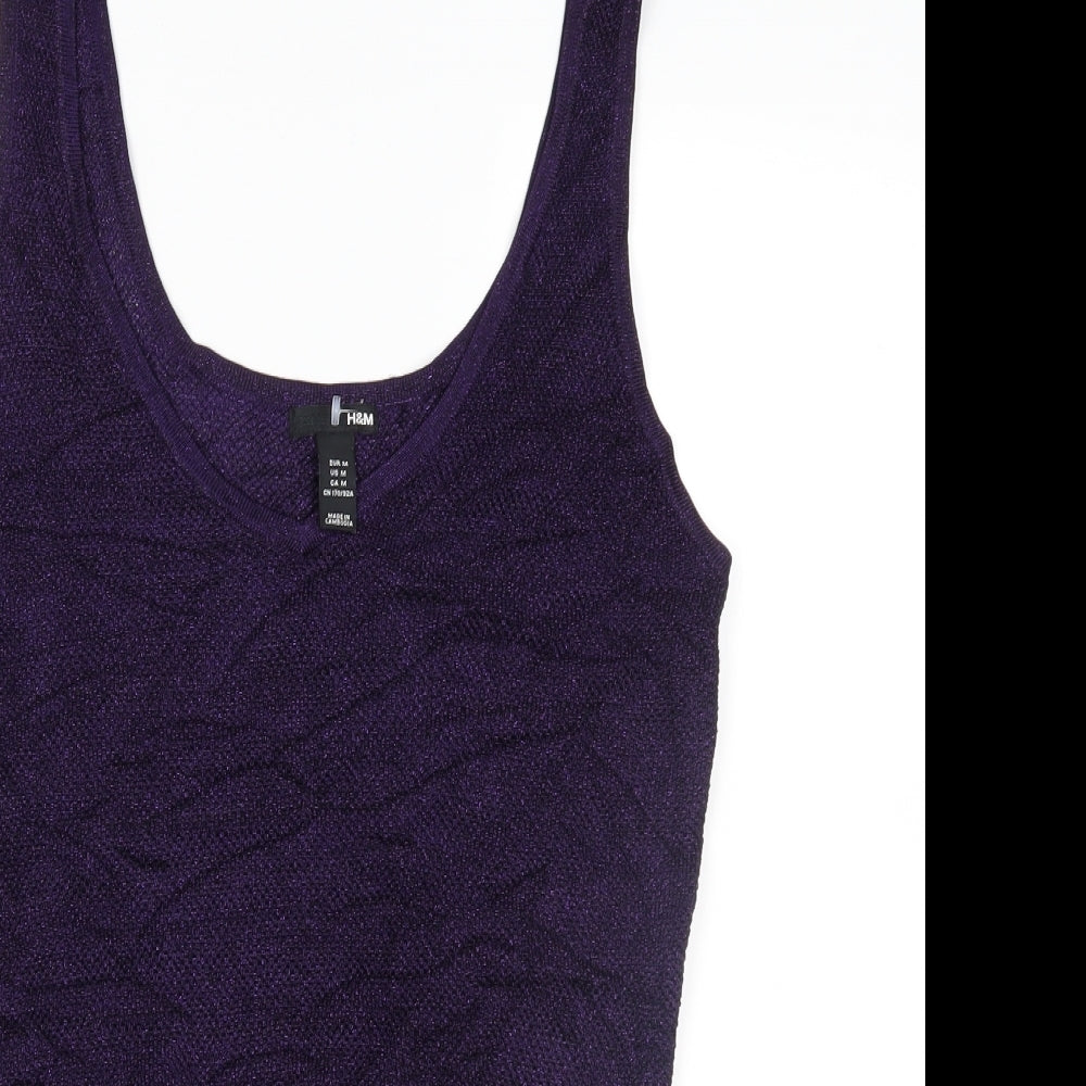 H&M Womens Purple  Knit Pullover Jumper Size M