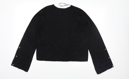 Back view of H&M women’s black knit jumper, size S