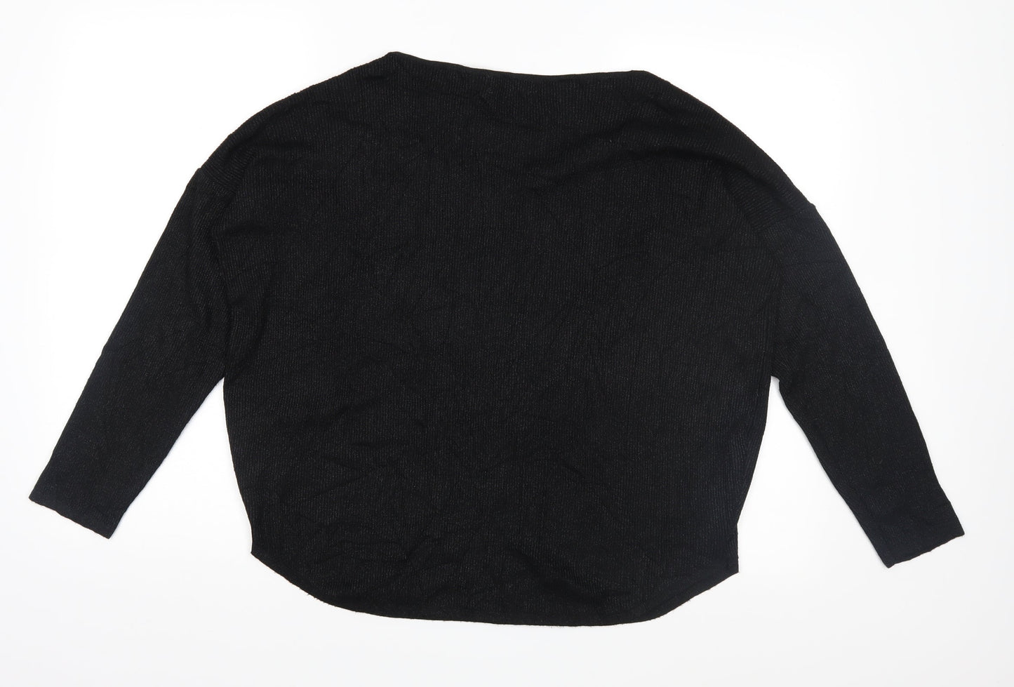 J&S Millenium Womens Black  Knit Pullover Jumper Size L