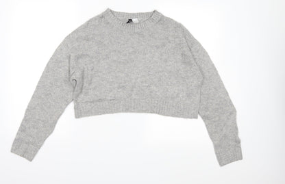 Additional front view of Divided women’s grey knit jumper, size M