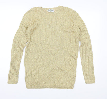 Additional front view of Jumper women’s gold knit jumper, size M